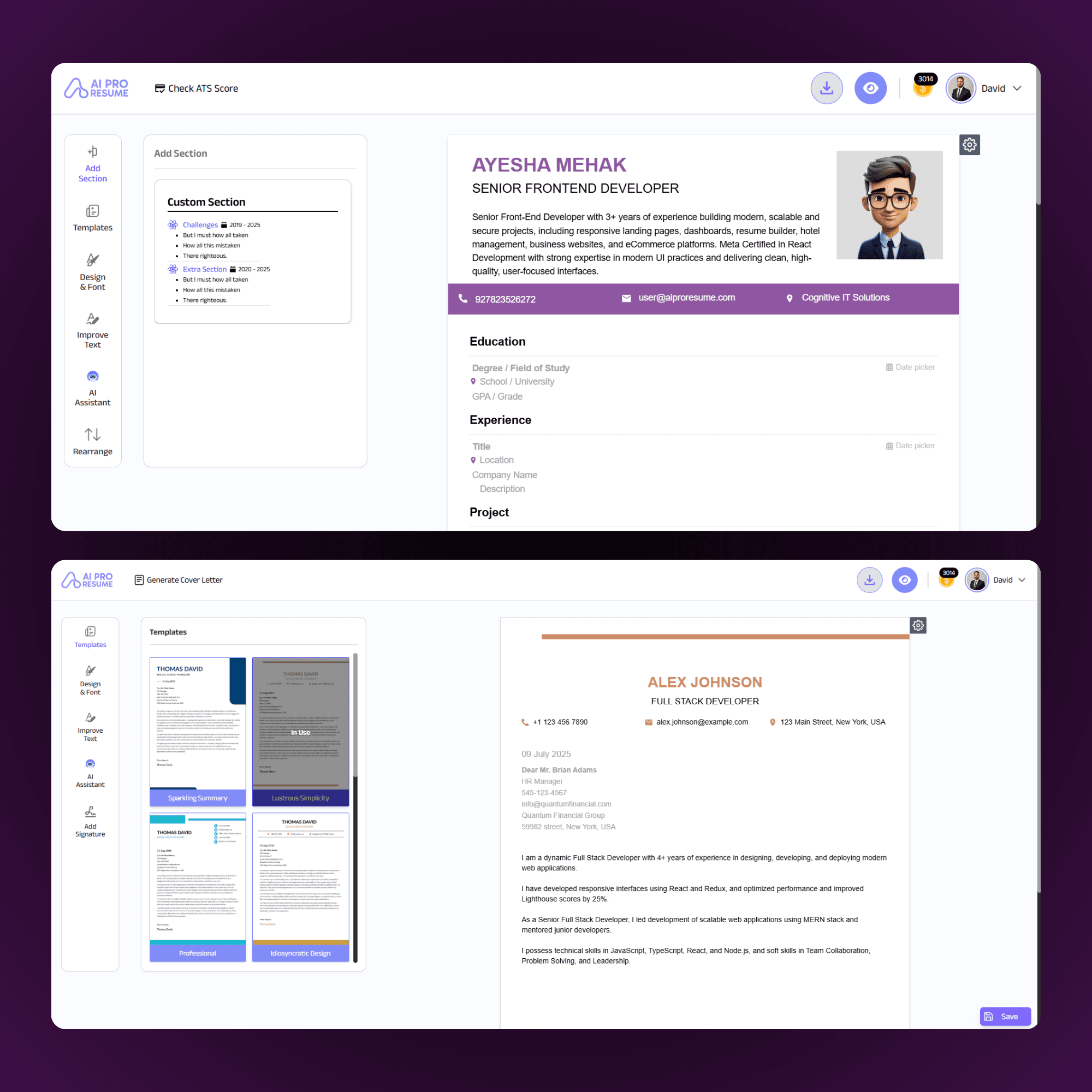 AI Resume Builder User Dashboard - Image 4